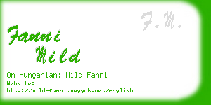 fanni mild business card